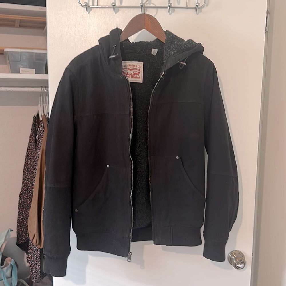 Men's Levi's Canvas Workwear Sherpa-Lined Hooded Bomber